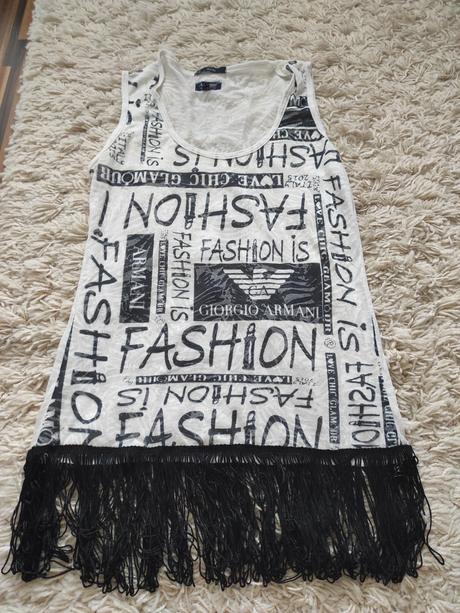 Armani tenké tričko so strapcami, armani,m