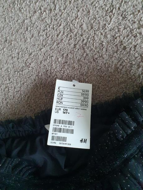 Čierna sukňa s trblietkami 170, h&m,170