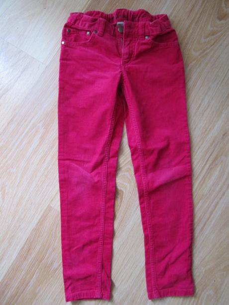 Tenké menčestrové nohavice--122/128, 128