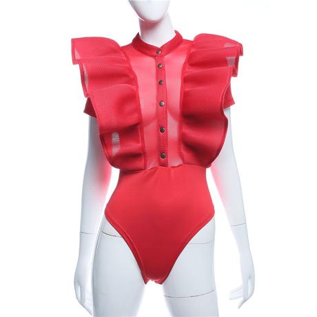 Cervene body s volanom a cvockami vel.m/l, l