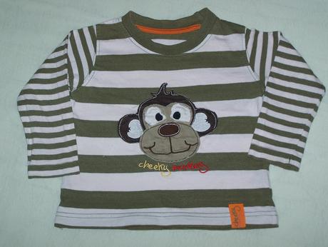 Veľmi pekné prúžkované tričko s opičkou v 3d, early days,86