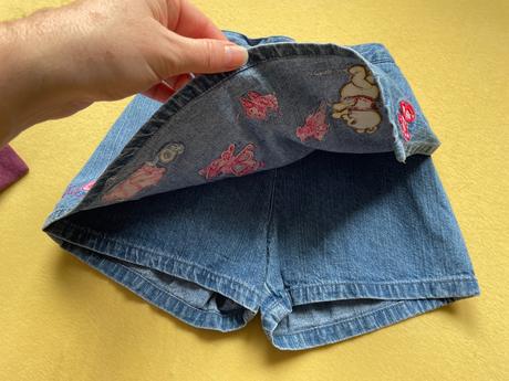 Motýlikové sukňo - kraťasy s mackom puf, h&m,80