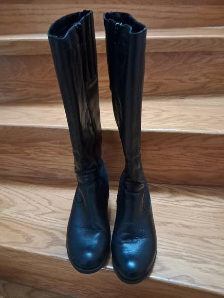 Dámske kožené čižmy remonte 38 čierne, 38