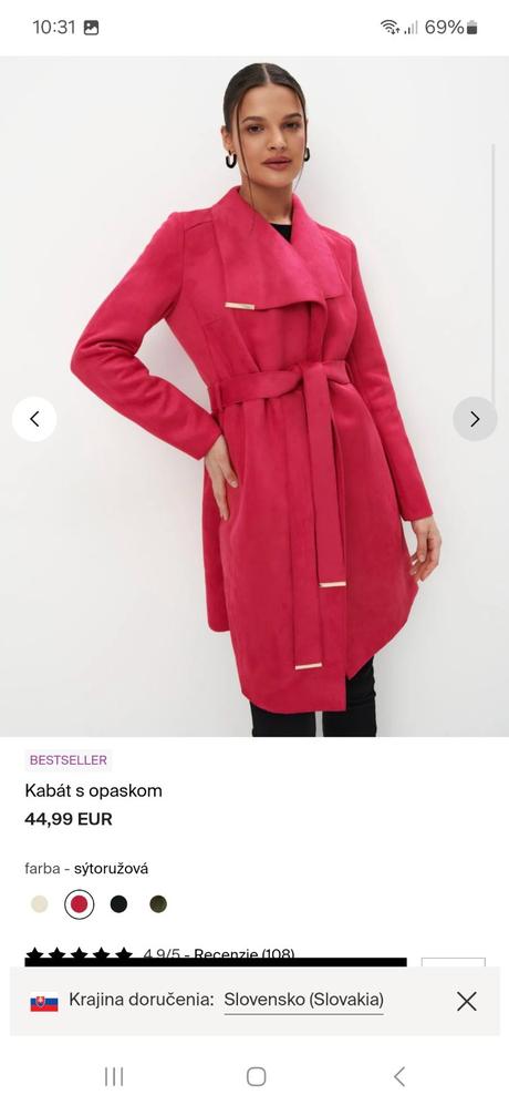 Jarný kabát / plášť mohito, mohito,38