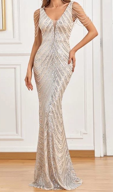 Trblietavé spoločenské šaty, xs