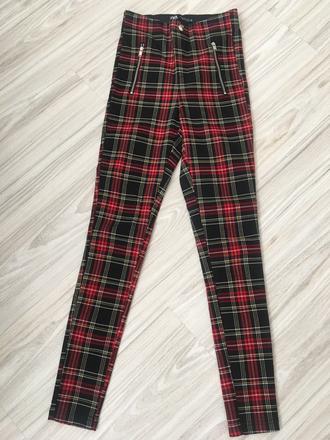 Zara kárované nohavice, zara,xs