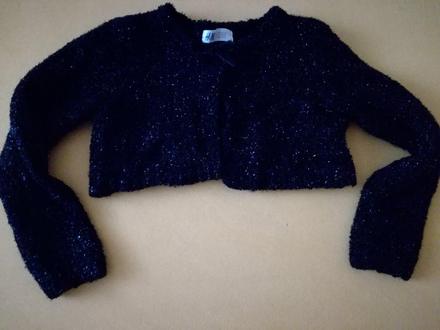 Čierne hrubšie bolerko s lesklou niťou, h&m,122