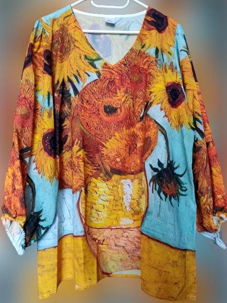 Blúzka- olejomaľba v.van gogh slnečnice -, s / xxl