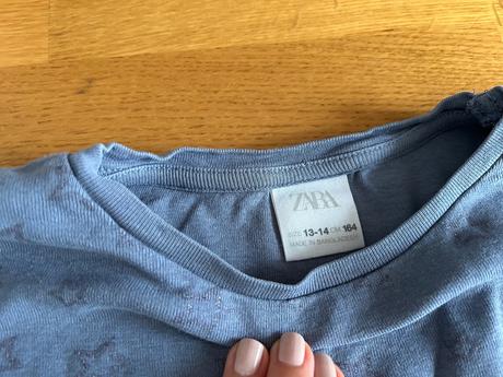 Zara modré bavlnené tričko veľ.158, zara,158