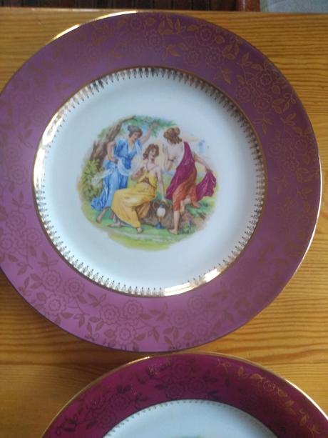 Retro porcelanové taniere  tri gracie 5ks, 