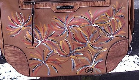 Ručne maľovaná kabelka, batoh 67, handmade,