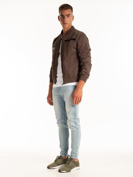 Bavlnená bomber bunda s nášivkami, gate,l