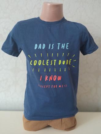 Chlapčenské modré tričko s nápismi george (5-6 r.), george,110