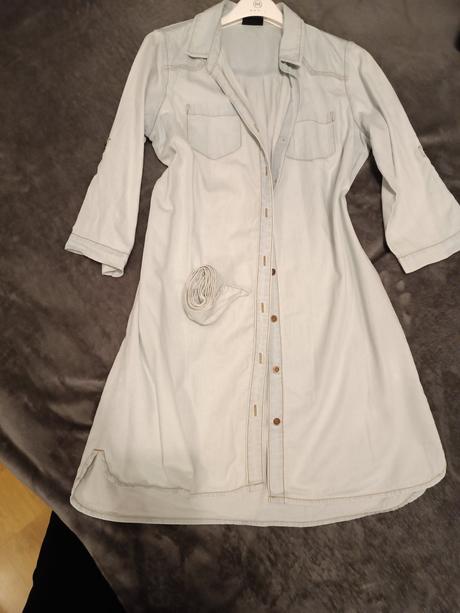 Svetlomodré košeľové šaty - m, m