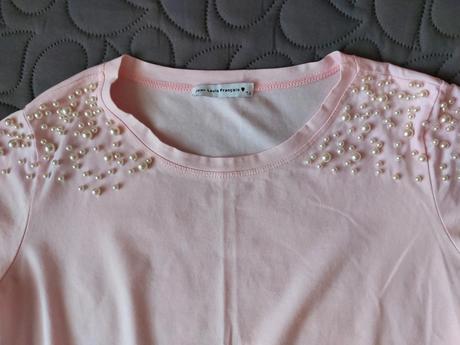Krásny crop top s perličkami, m