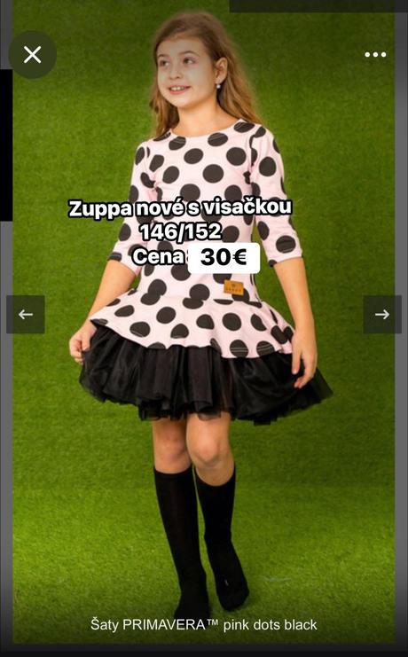 Zuppa šatky 146/152 bodka, 152