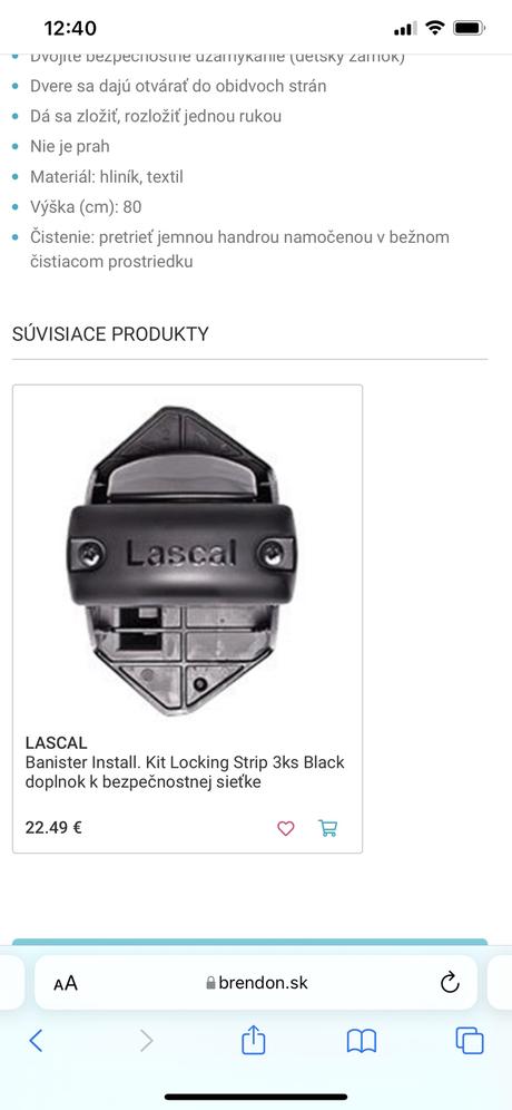 Textilna zabrana lascal vratane uchytov, 