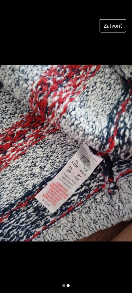 Chlapčenský sveter 9-12 mesiacov, f&f,74