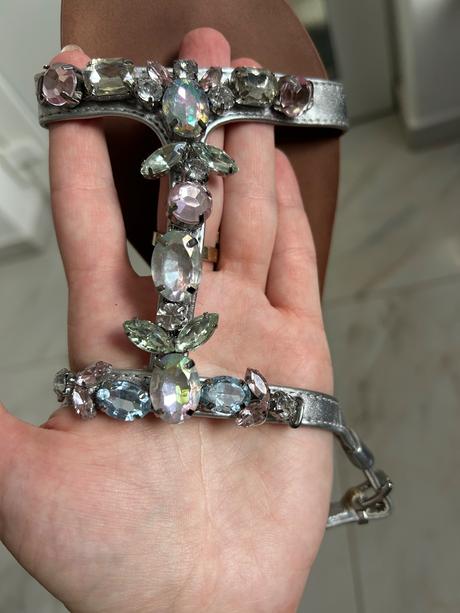 Damske sandále s kamienkami, 39