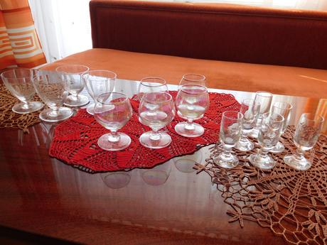 Likérové sklenené poháre, 