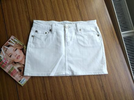 Biela rifľova sukňa, s