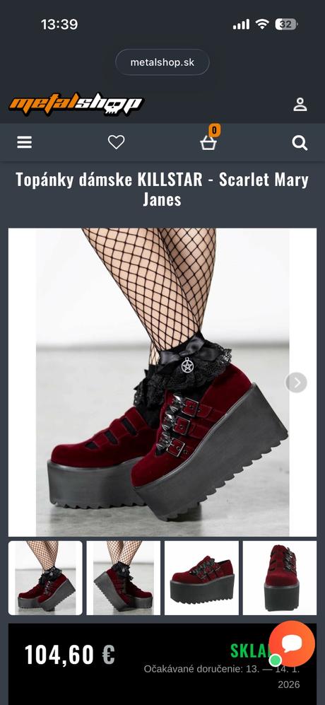 Topanky killstar - scarlet mary janes, 40