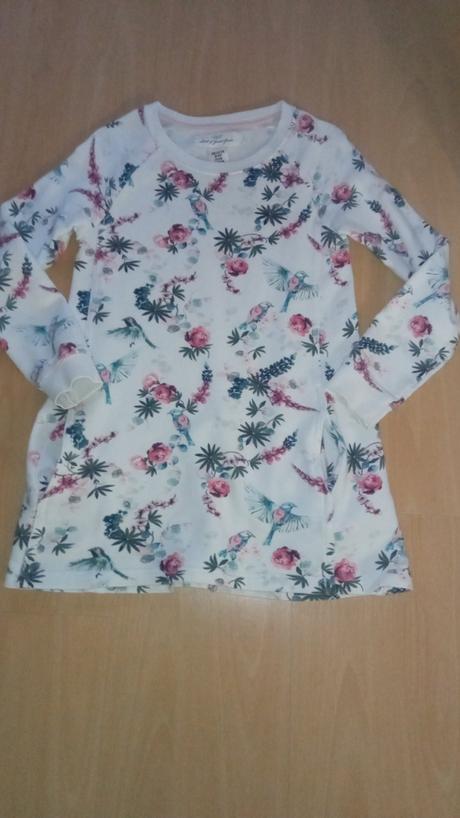 Ozdobné šaty s vreckami dlhý rukáv 128/134, h&m,134