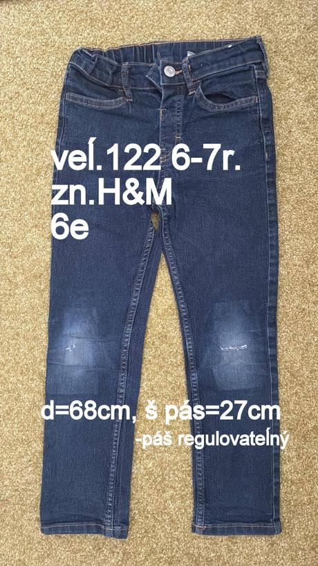 Chlapčenské rifle, veĺ.122, zn.h&m, h&m,122