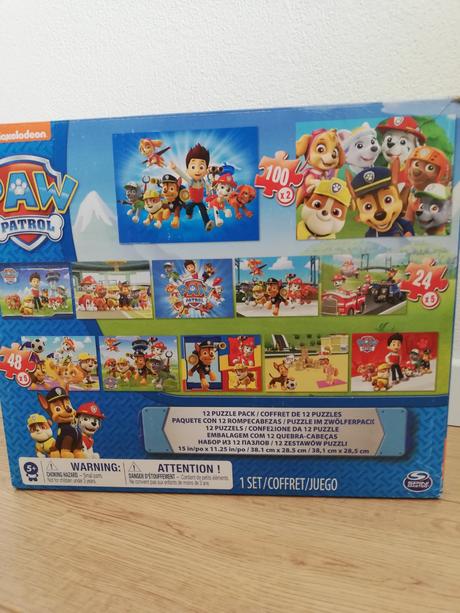 Puzzle labková patrola 12 ks v 1 balení - nové, 