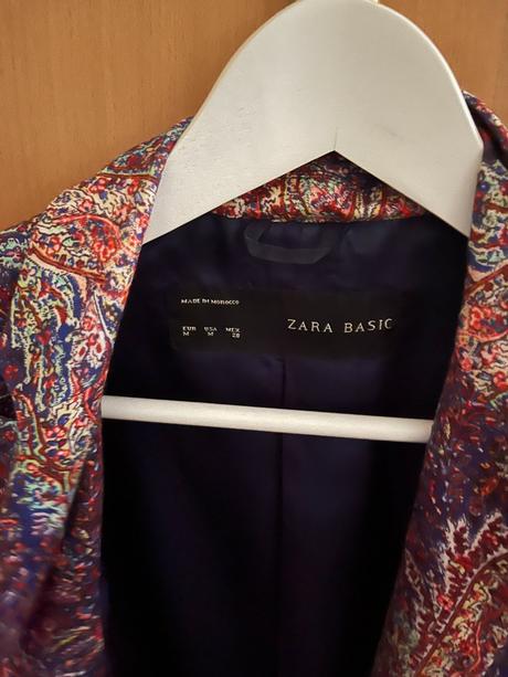 Fialové sako s ornamentami zara, zara,m