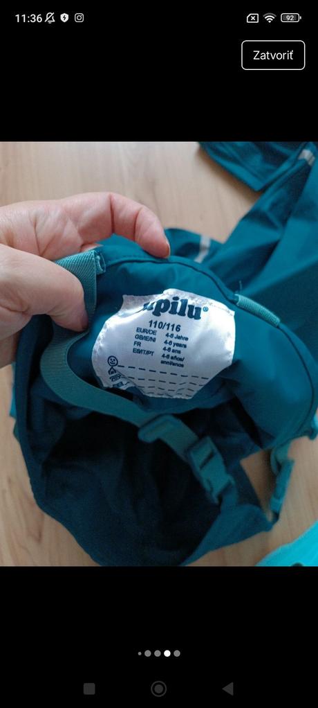 Nepremokavé nohavice na traky veľkosť 110/116, lupilu,110