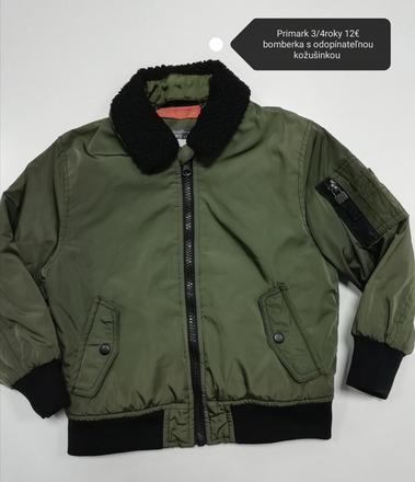 Olivová prechodná frajerská bunda bomberka, primark,104