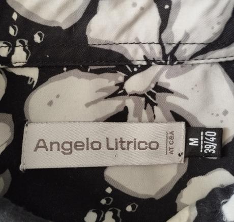 Pánska čierna kvetovaná košeľa angelo litrico, c&a,m