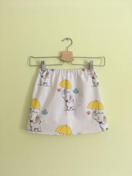 Handmade sukňa slon so žltým dáždnikom, 92