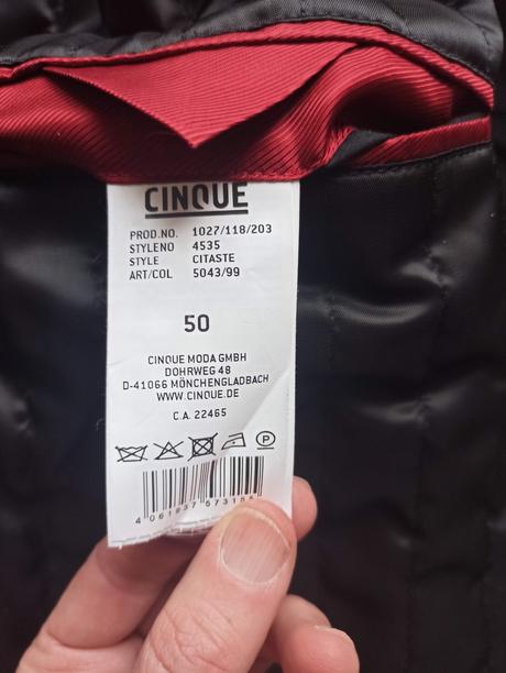 Cinque pánsky kabát s prímesou panenskej vlny, m