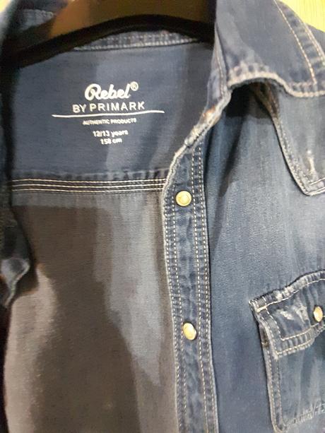 Riflová košeľa na cvoky rebel, primark,158