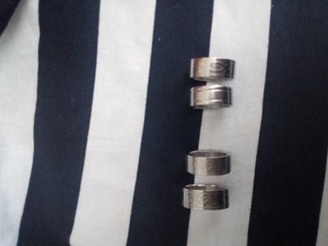 4x prstene chirurgicka ocel, 
