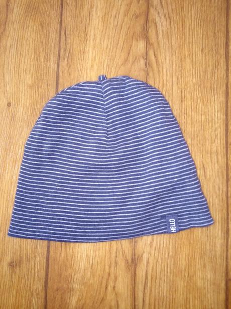 Tmavomodra pruhovana ciapka h&m 68/74 ako nova, h&m,74