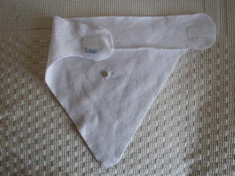 Biely flisový nákrčník na suchý zips, rada,104