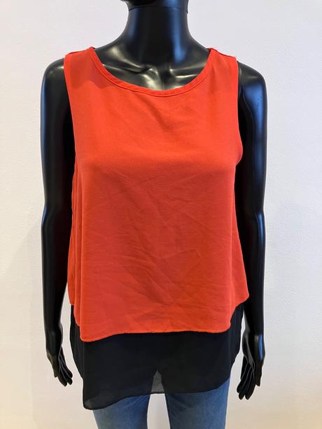 Dámska lososovo-čierna blúzka (m), m