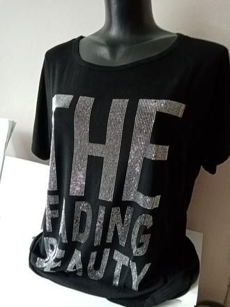 Tričko s trblietavým nápisom, l