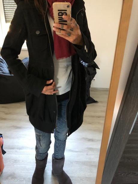 Bershka čierny kabat, bershka,m