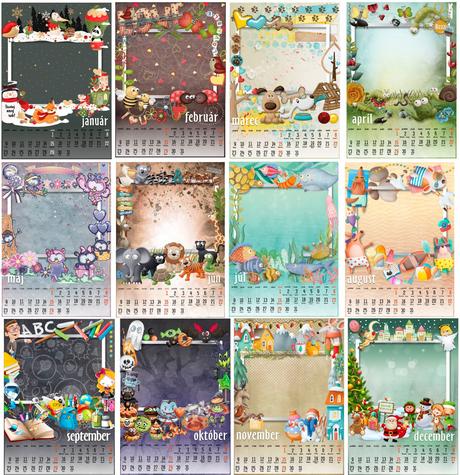 Ilustrovaný detský kalendár rôzne formáty,