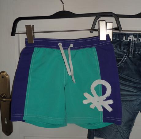 Rifľové kraťasy + šortky-plavky, 122