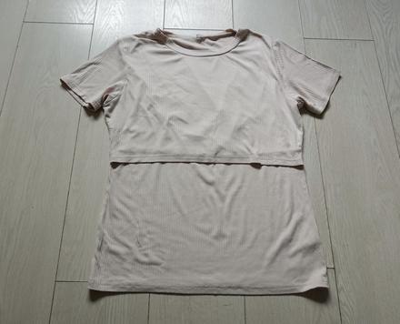 Vrúbkované tehotenské tričko, l