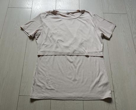 Vrúbkované tehotenské tričko, l