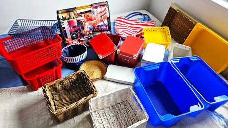 Krabice, ulozne boxy, kosiky - mix, 