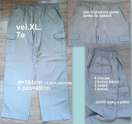 Pánske nohavice kapsáče, veĺ.xl, xl