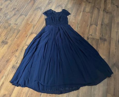 Plesové spoločenské modré šaty, l