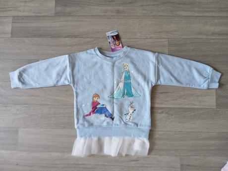 Frozen anna elsa olaf bledomodré tričko mikina 104, primark,104